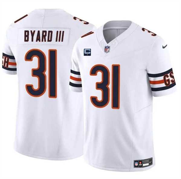 Men & Women & Youth Chicago Bears #31 Kevin Byard III White 2024 F.U.S.E. With 1-star C Patch Vapor Untouchable Limited Stitched Jersey->chicago bears->NFL Jersey